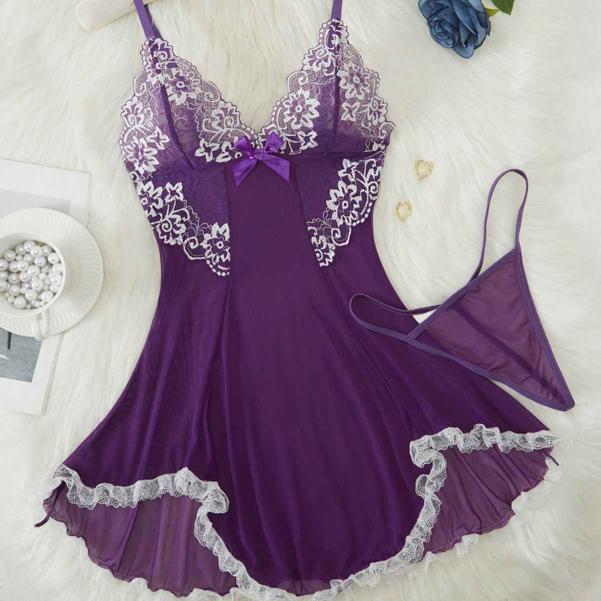 Lingerie Mesh Style Lounge Attire-Free Shipping - aurelia-clothing-8955