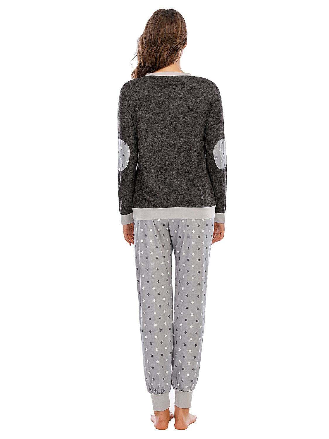 Long Sleeve Top and Polka Dot Pants Set - aurelia-clothing-8955