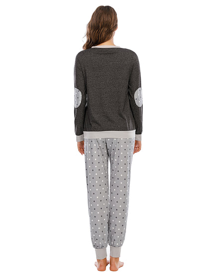 Long Sleeve Top and Polka Dot Pants Set - aurelia-clothing-8955