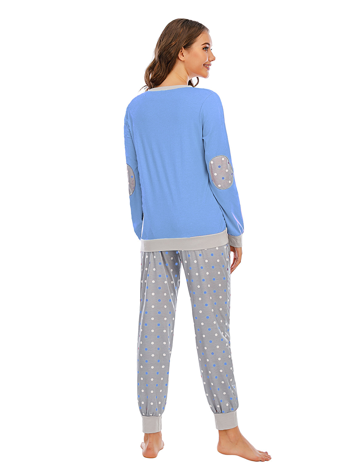 Long Sleeve Top and Polka Dot Pants Set - aurelia-clothing-8955