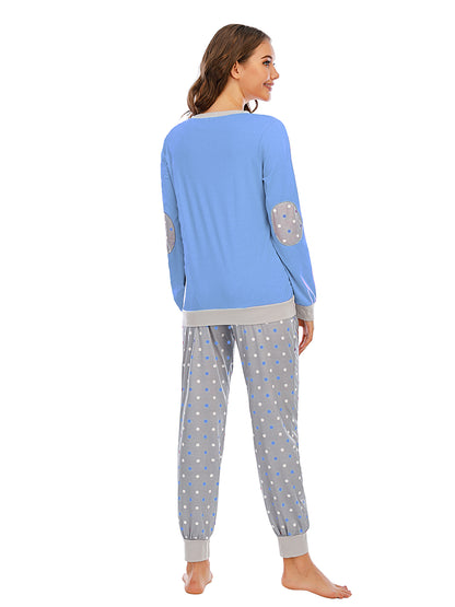 Long Sleeve Top and Polka Dot Pants Set - aurelia-clothing-8955