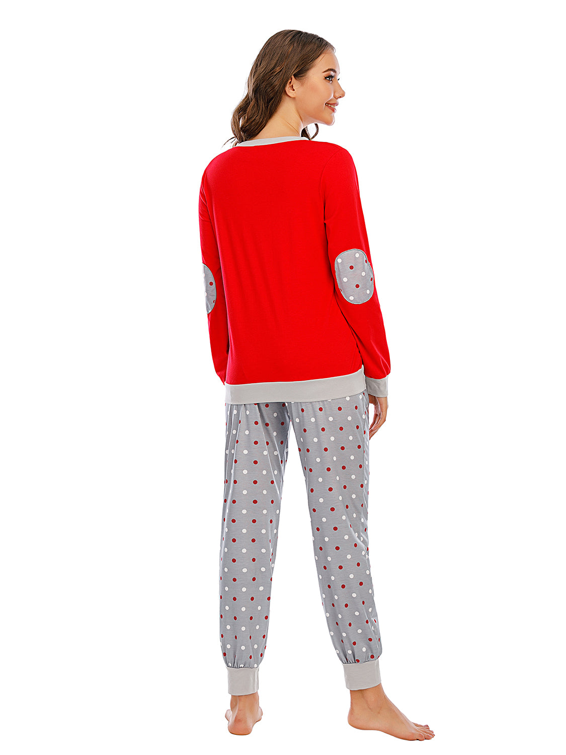 Long Sleeve Top and Polka Dot Pants Set - aurelia-clothing-8955