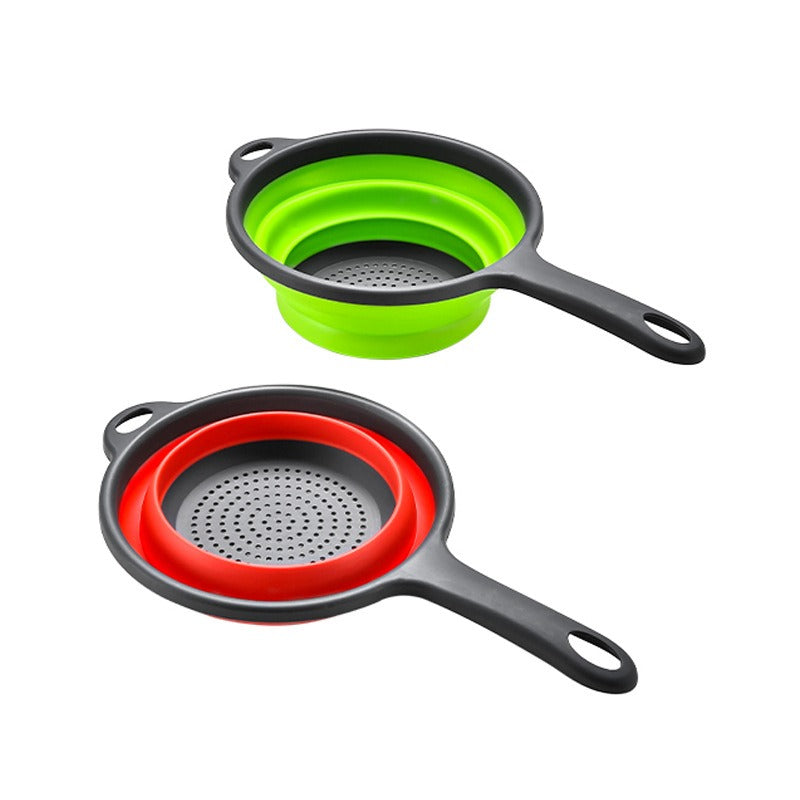 Long handle PPTPR folding drainage basket retractable water filter basket fruit and vegetable water filter tray - Free Shipping - aurelia-clothing-8955