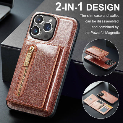 M3 For iPhone 14 Pro Max Glitter Wallet Protective Case iPhone 14 Pro Two In One Magnetic Phone Case - Free Shipping - aurelia-clothing-8955