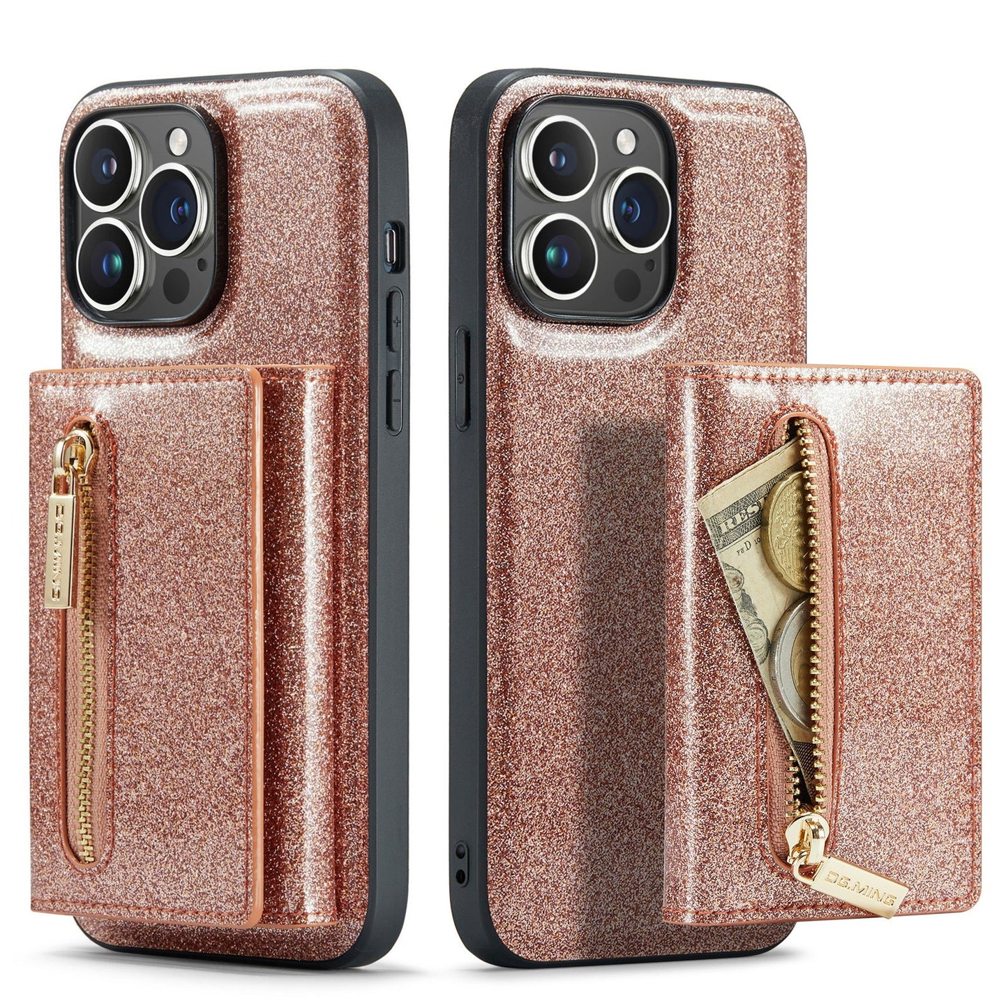 M3 For iPhone 14 Pro Max Glitter Wallet Protective Case iPhone 14 Pro Two In One Magnetic Phone Case - Free Shipping - aurelia-clothing-8955