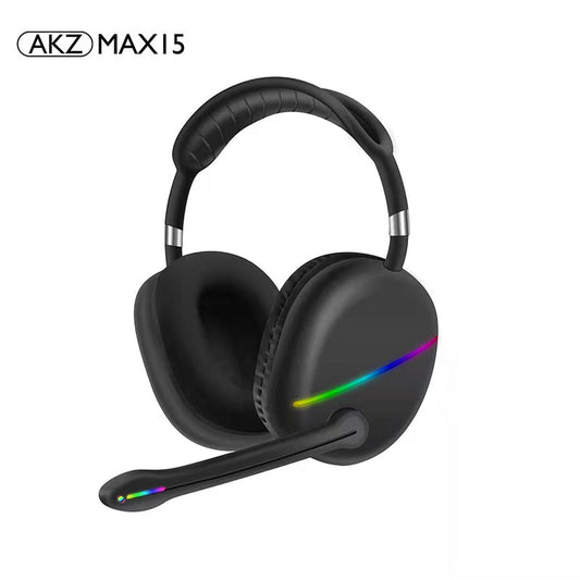MAX15 New RGB Headset Bluetooth Headset External Microphone Subwoofer Long Battery Life Gaming Headset - Free Shipping - aurelia-clothing-8955