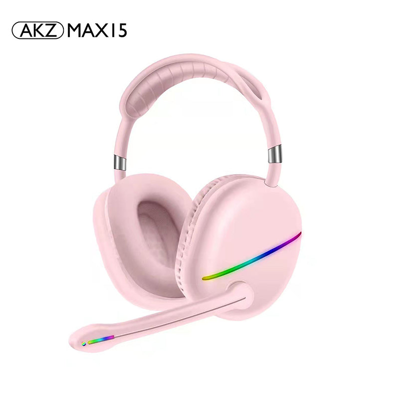 MAX15 New RGB Headset Bluetooth Headset External Microphone Subwoofer Long Battery Life Gaming Headset - Free Shipping - aurelia-clothing-8955