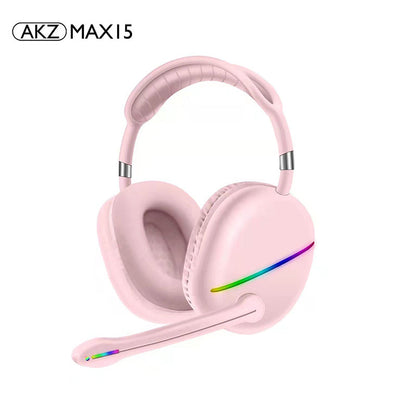 MAX15 New RGB Headset Bluetooth Headset External Microphone Subwoofer Long Battery Life Gaming Headset - Free Shipping - aurelia-clothing-8955