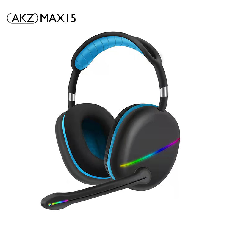 MAX15 New RGB Headset Bluetooth Headset External Microphone Subwoofer Long Battery Life Gaming Headset - Free Shipping - aurelia-clothing-8955
