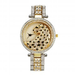 MISSFOX V227  Women Quartz Watch Fashion Bling Casual Ladies Watch Female Quartz Gold Watch Crystal Diamond Leopard For Women Clock - Free Shipping - aurelia-clothing-8955