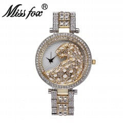 MISSFOX V227  Women Quartz Watch Fashion Bling Casual Ladies Watch Female Quartz Gold Watch Crystal Diamond Leopard For Women Clock - Free Shipping - aurelia-clothing-8955