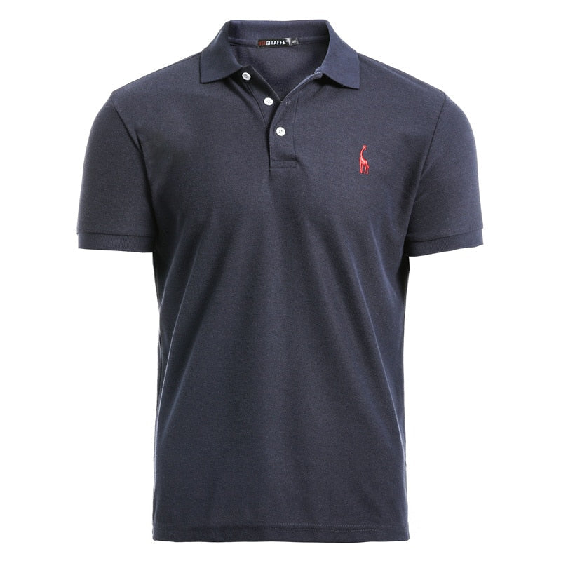Man Polo Shirt Mens Casual Deer Embroidery Cotton Polo shirt Men Short Sleeve High Quantity polo men - Free Shipping - aurelia-clothing-8955