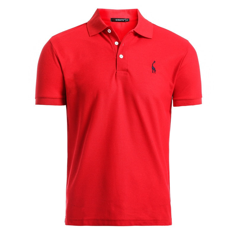 Man Polo Shirt Mens Casual Deer Embroidery Cotton Polo shirt Men Short Sleeve High Quantity polo men - Free Shipping - aurelia-clothing-8955