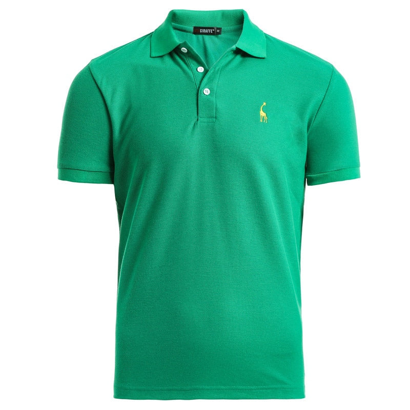 Man Polo Shirt Mens Casual Deer Embroidery Cotton Polo shirt Men Short Sleeve High Quantity polo men - Free Shipping - aurelia-clothing-8955