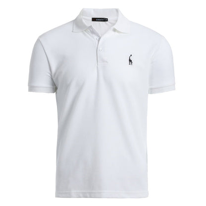 Man Polo Shirt Mens Casual Deer Embroidery Cotton Polo shirt Men Short Sleeve High Quantity polo men - Free Shipping - aurelia-clothing-8955