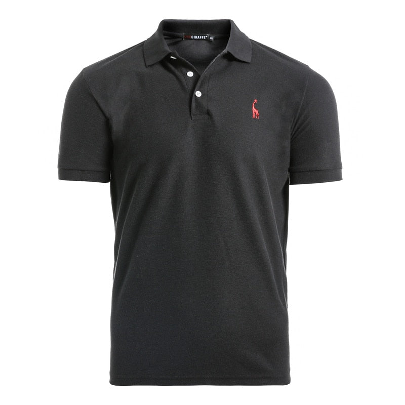 Man Polo Shirt Mens Casual Deer Embroidery Cotton Polo shirt Men Short Sleeve High Quantity polo men - Free Shipping - aurelia-clothing-8955