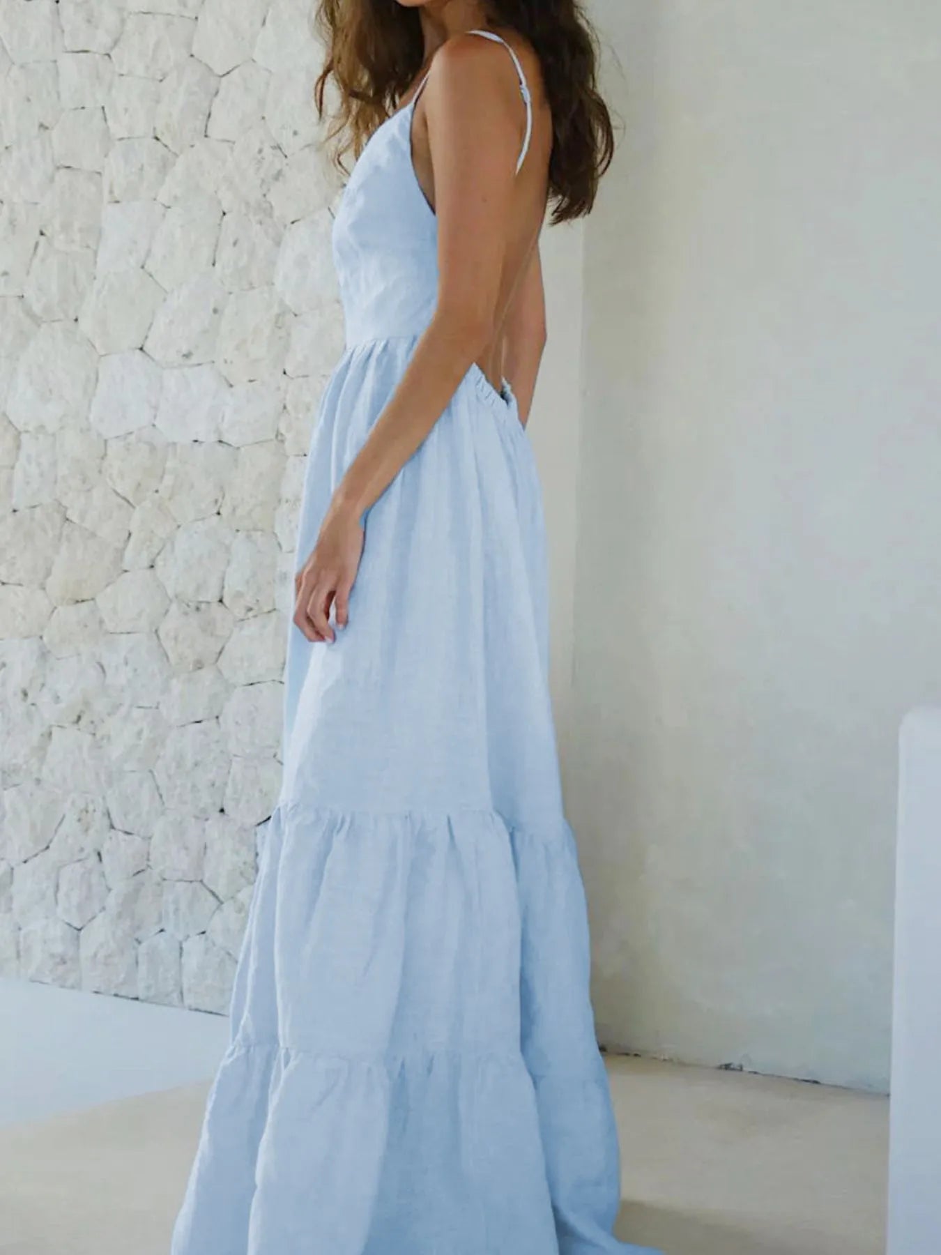 Maxi Cami Dress with Ruffled Hem-Free Shipping - aurelia-clothing-8955