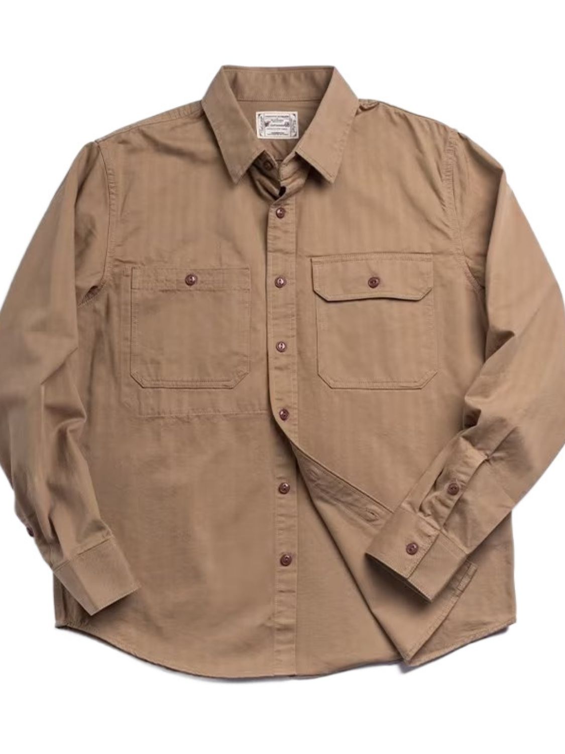 Mens Button Down Long Sleeve Shirt with Chest Pockets - aurelia-clothing-8955