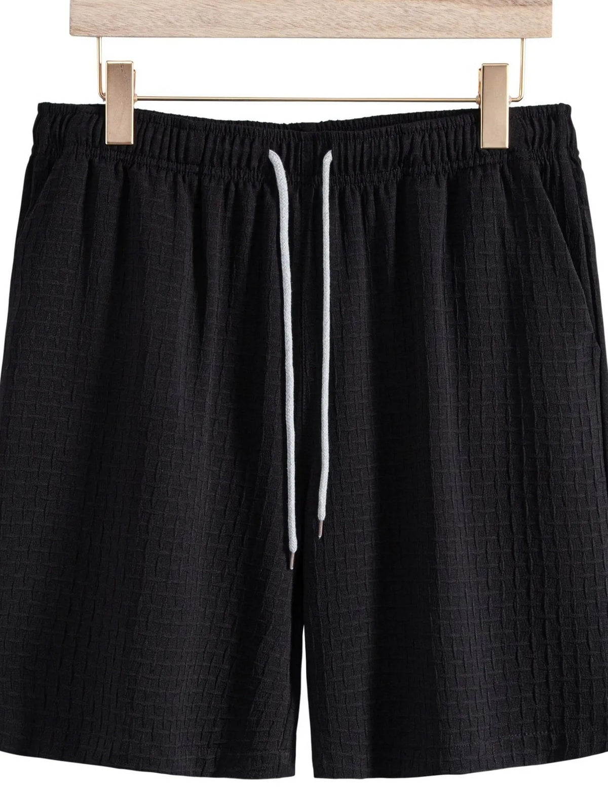 Mens Classic Textured Shorts with Elastic Waist - Free Shipping - aurelia-clothing-8955
