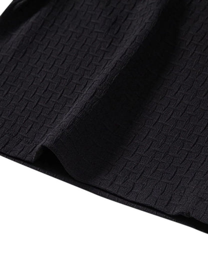 Mens Classic Textured Shorts with Elastic Waist - Free Shipping - aurelia-clothing-8955