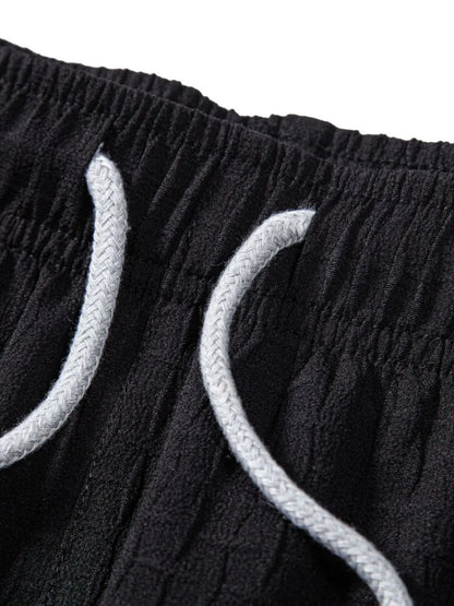 Mens Classic Textured Shorts with Elastic Waist - Free Shipping - aurelia-clothing-8955