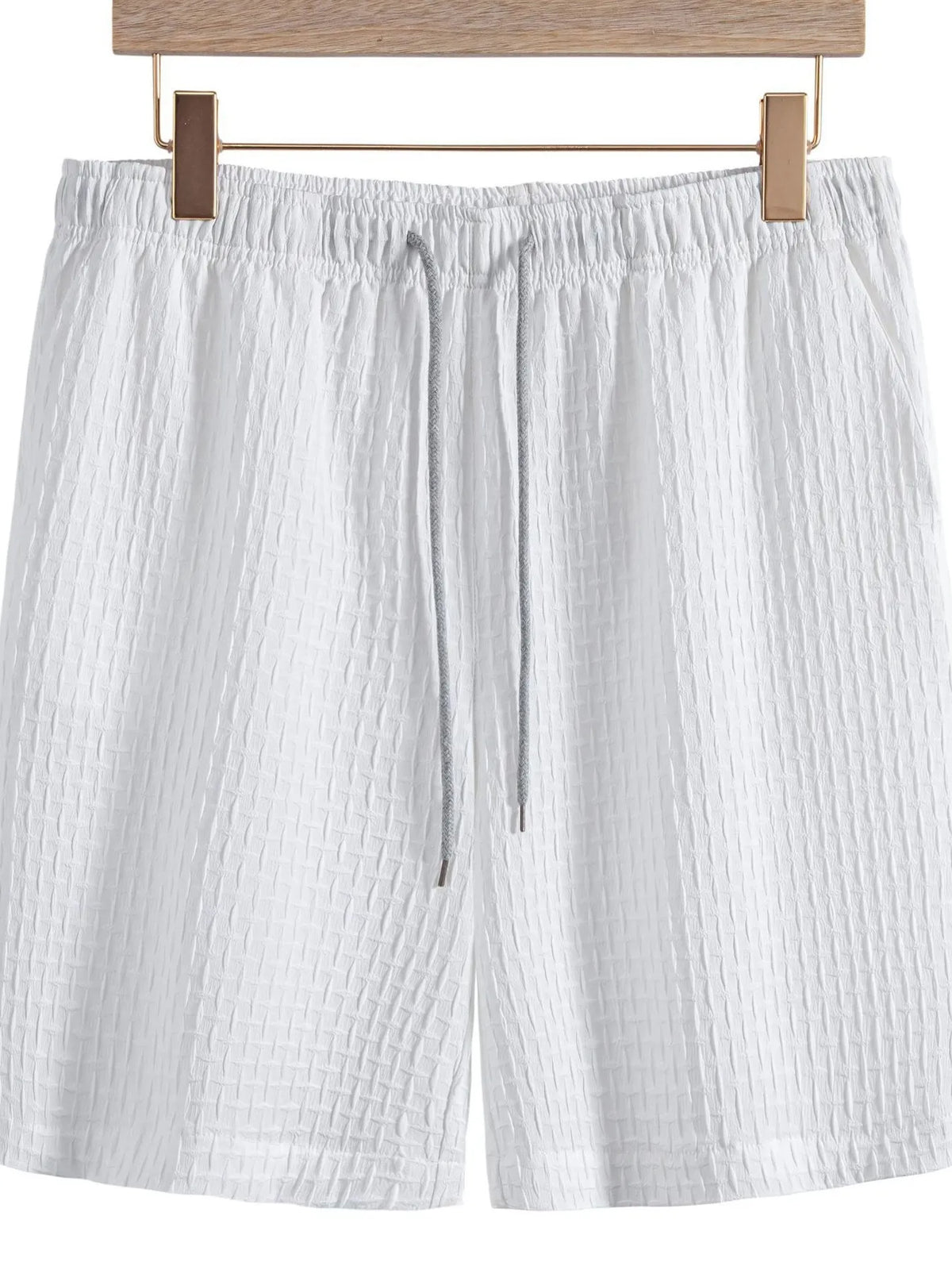 Mens Classic Textured Shorts with Elastic Waist - Free Shipping - aurelia-clothing-8955