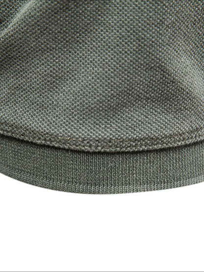 Mens Collared Neck Button Detail Short Sleeve Polo - aurelia-clothing-8955