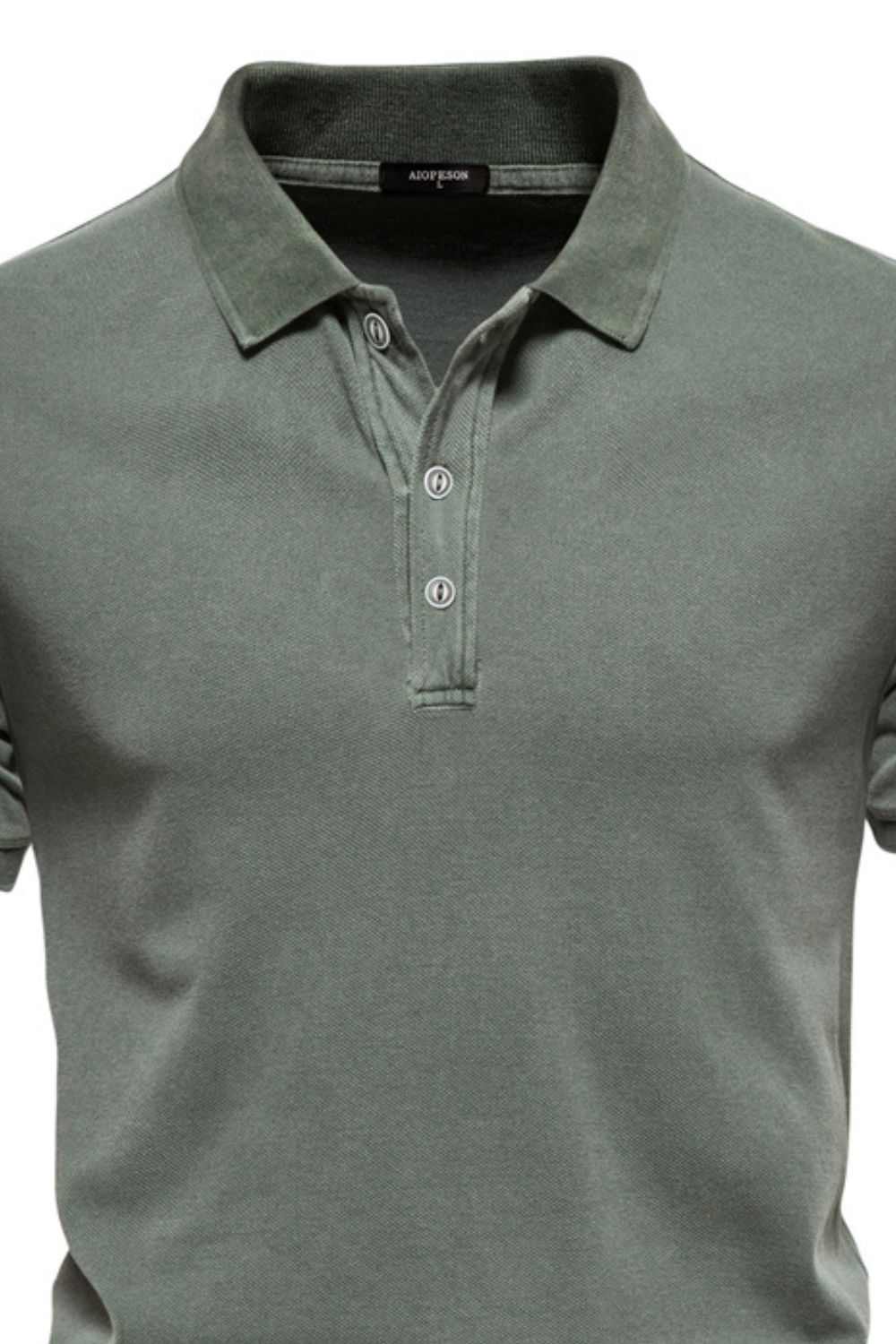 Mens Collared Neck Button Detail Short Sleeve Polo - aurelia-clothing-8955
