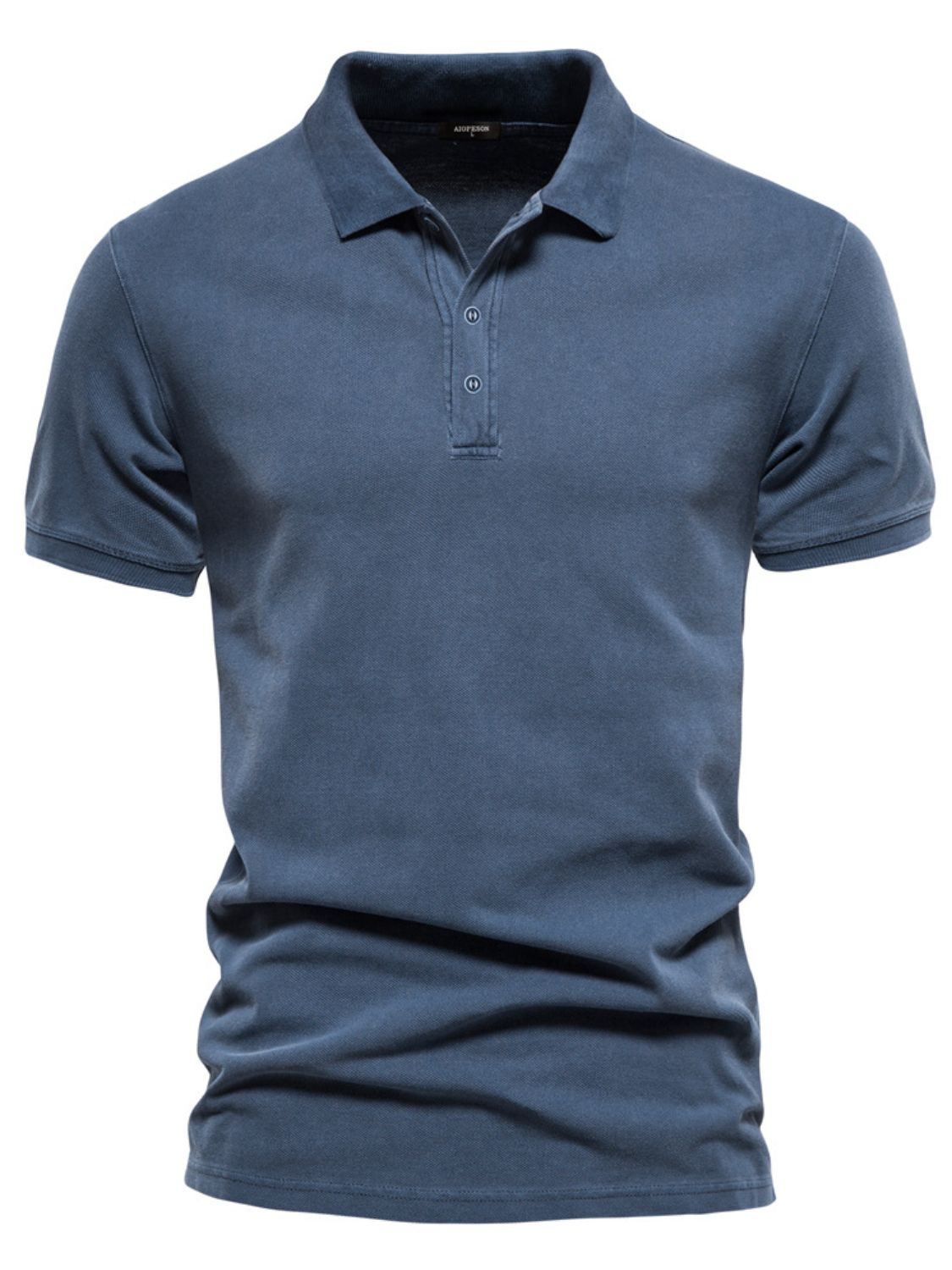 Mens Collared Neck Button Detail Short Sleeve Polo - aurelia-clothing-8955