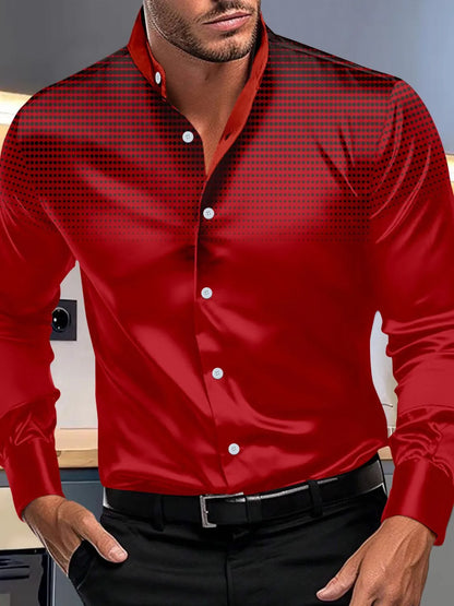 Mens Full Size Button Up Long Sleeve Shirt Plus Size - Free Shipping - aurelia-clothing-8955