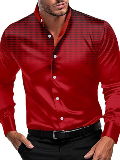 Mens Full Size Button Up Long Sleeve Shirt Plus Size - Free Shipping - aurelia-clothing-8955