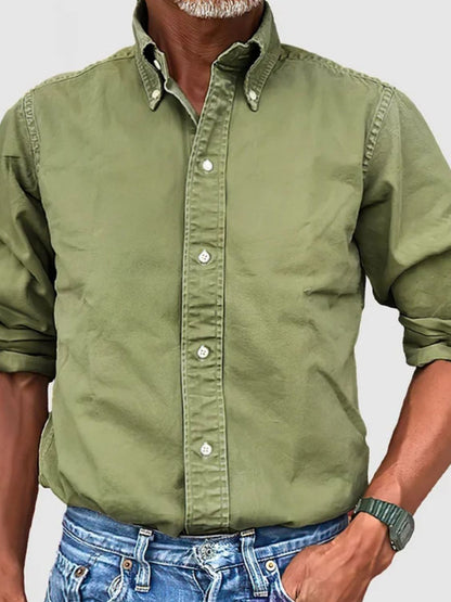 Mens Full Size Collared Neck Button Down Shirt Plus Size - aurelia-clothing-8955