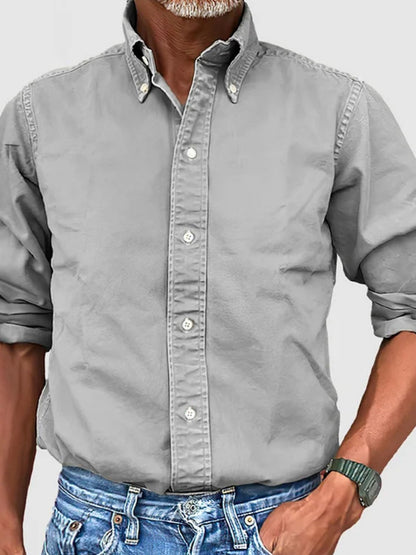 Mens Full Size Collared Neck Button Down Shirt Plus Size - aurelia-clothing-8955
