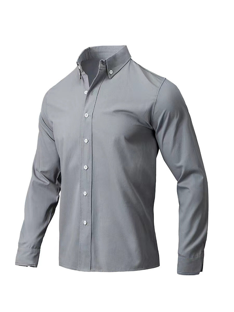 Mens Full Size Collared Neck Button Down Shirt Plus Size - aurelia-clothing-8955