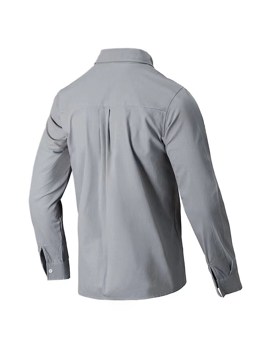 Mens Full Size Collared Neck Button Down Shirt Plus Size - aurelia-clothing-8955