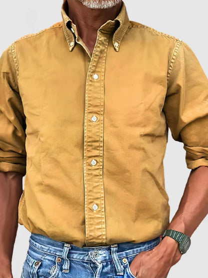 Mens Full Size Collared Neck Button Down Shirt Plus Size - aurelia-clothing-8955