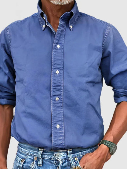 Mens Full Size Collared Neck Button Down Shirt Plus Size - aurelia-clothing-8955