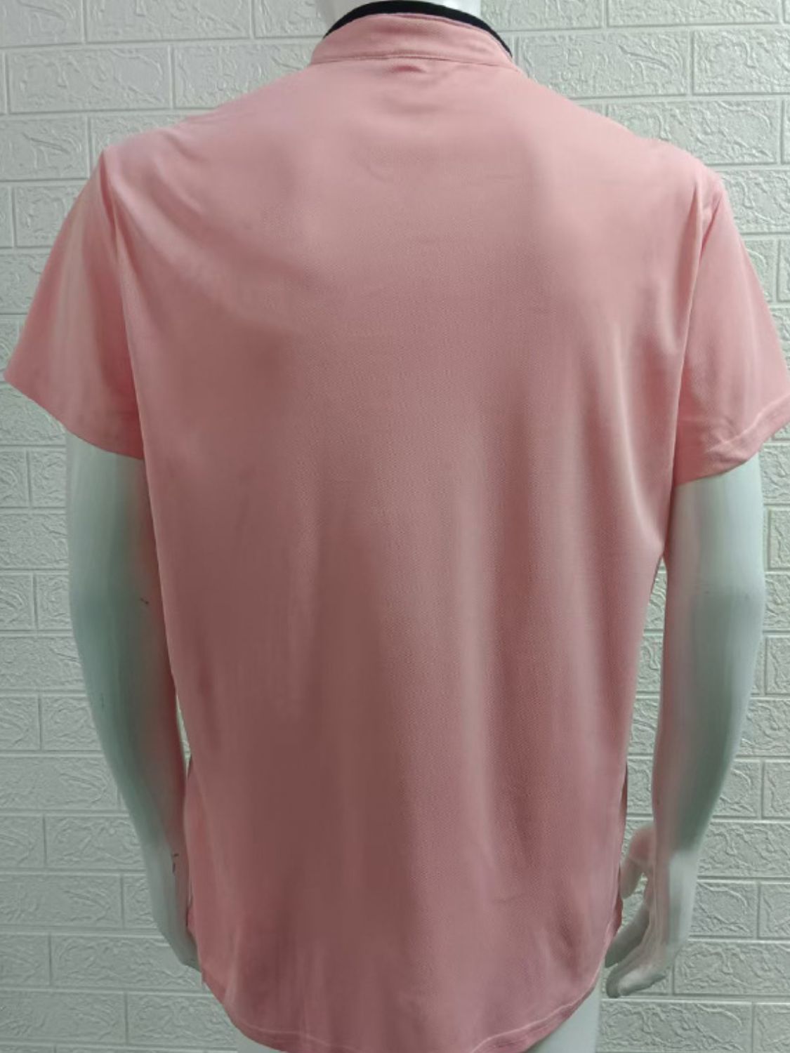 Mens Full Size Stand Collar Contrast Short Sleeve Polo Plus Size - aurelia-clothing-8955
