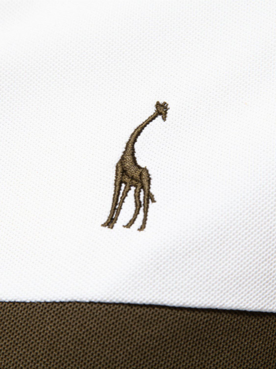 Mens Giraffe Embroidered Collared Neck Contrast Polo - aurelia-clothing-8955
