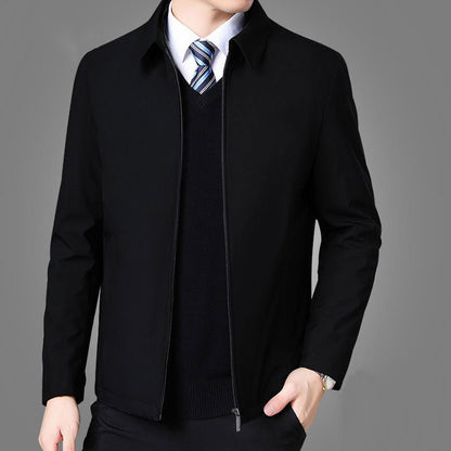 Mens Jackets And Coats Turn Down Collar Men Winter Jacket Zipper Side Pocket Mens Clothing Fashion Long Sleeve Coat Men - Free Shipping - aurelia-clothing-8955