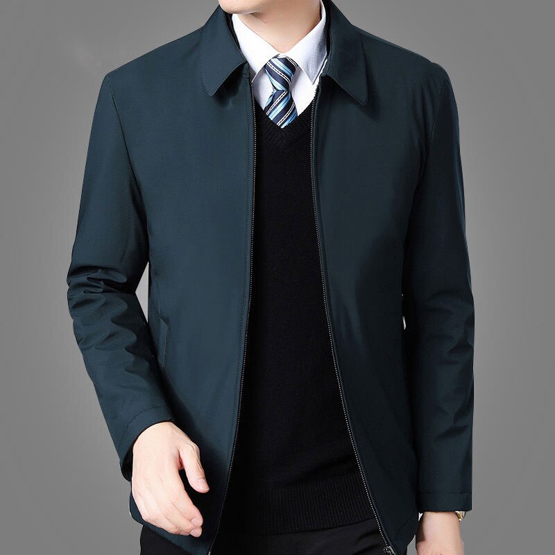 Mens Jackets And Coats Turn Down Collar Men Winter Jacket Zipper Side Pocket Mens Clothing Fashion Long Sleeve Coat Men - Free Shipping - aurelia-clothing-8955