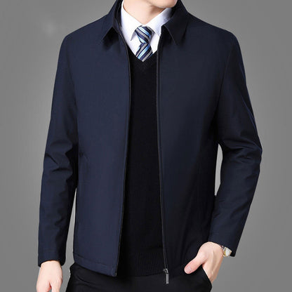 Mens Jackets And Coats Turn Down Collar Men Winter Jacket Zipper Side Pocket Mens Clothing Fashion Long Sleeve Coat Men - Free Shipping - aurelia-clothing-8955
