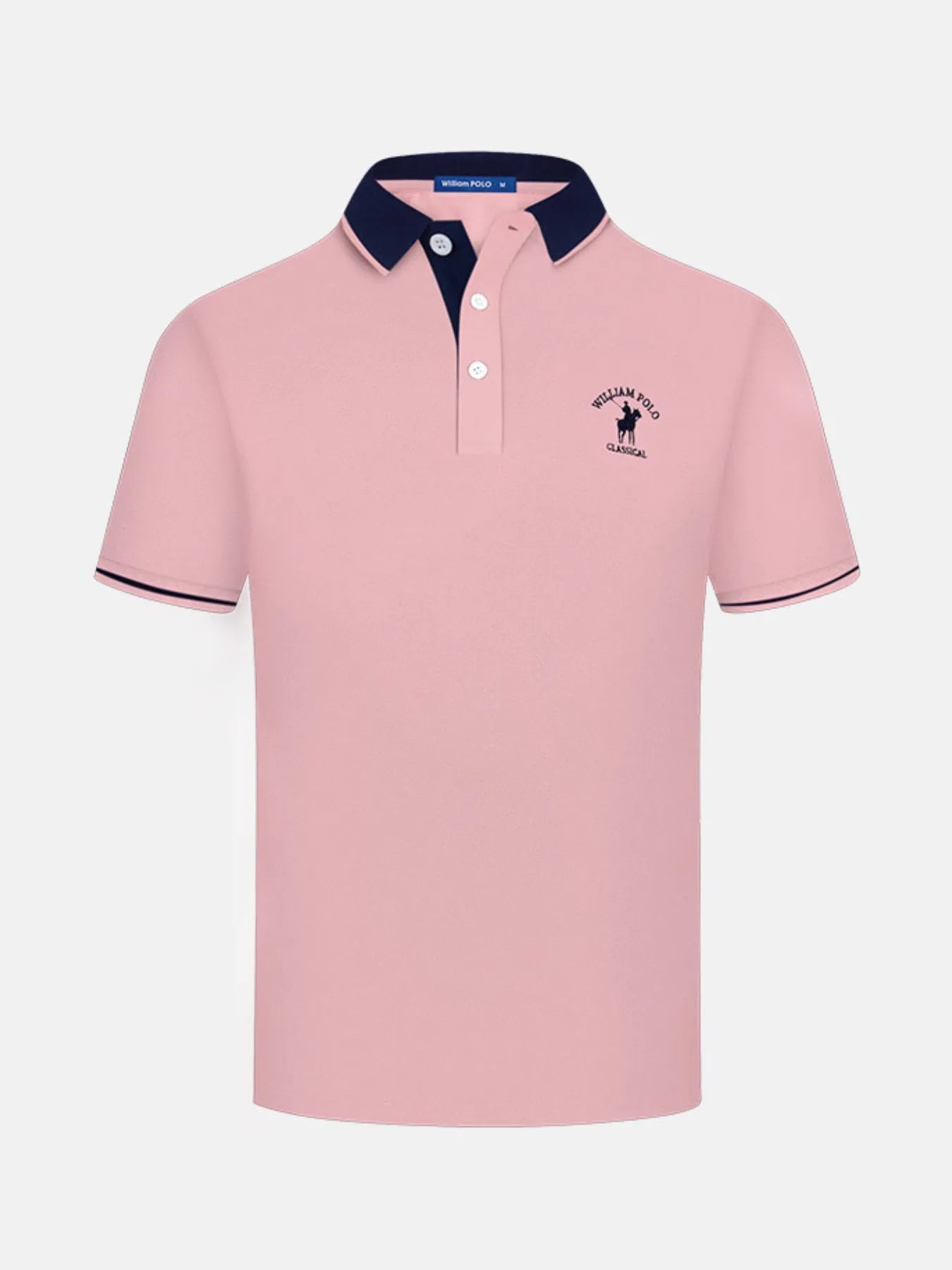 Mens Plus Size Contrast Collar Short Sleeve Embroidered Polo - Free Shipping - aurelia-clothing-8955