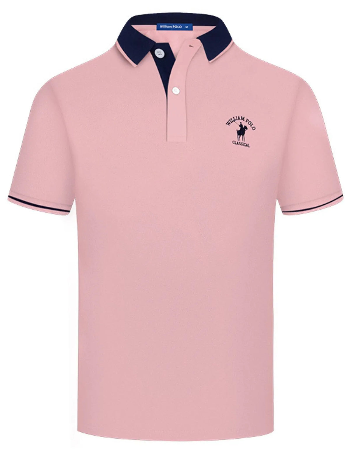 Mens Plus Size Contrast Collar Short Sleeve Embroidered Polo - Free Shipping - aurelia-clothing-8955