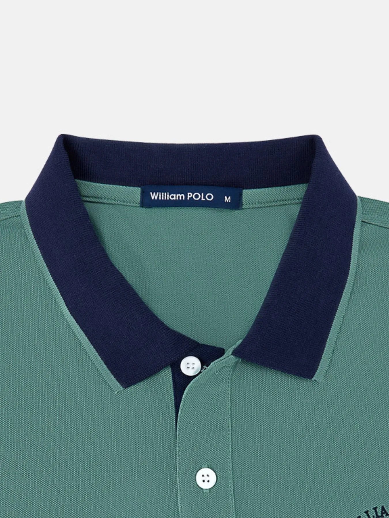 Mens Plus Size Contrast Collar Short Sleeve Embroidered Polo - Free Shipping - aurelia-clothing-8955