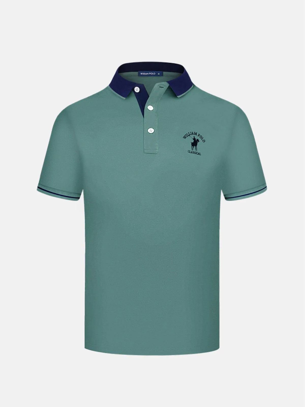 Mens Plus Size Contrast Collar Short Sleeve Embroidered Polo - Free Shipping - aurelia-clothing-8955