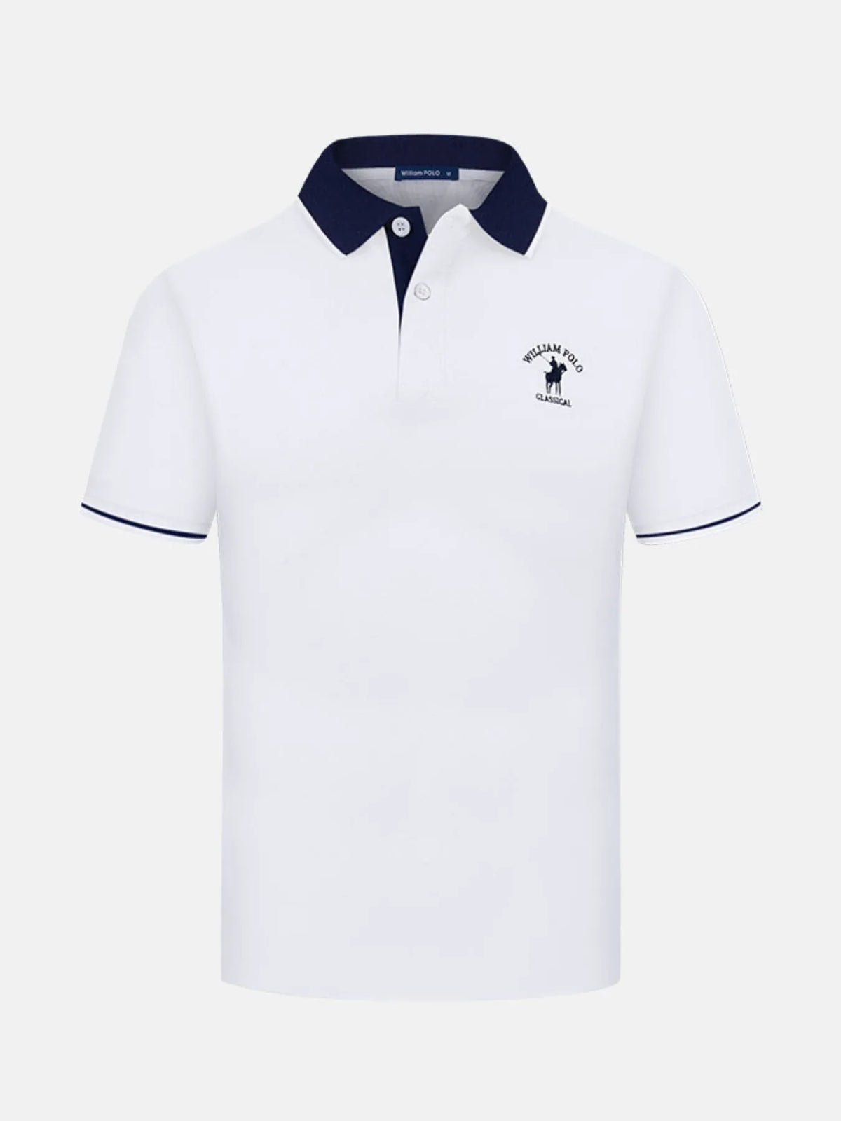 Mens Plus Size Contrast Collar Short Sleeve Embroidered Polo - Free Shipping - aurelia-clothing-8955