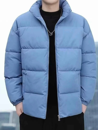 Mens Plus Size Quilted Zip Up Winter Coat - Free Shipping - aurelia-clothing-8955