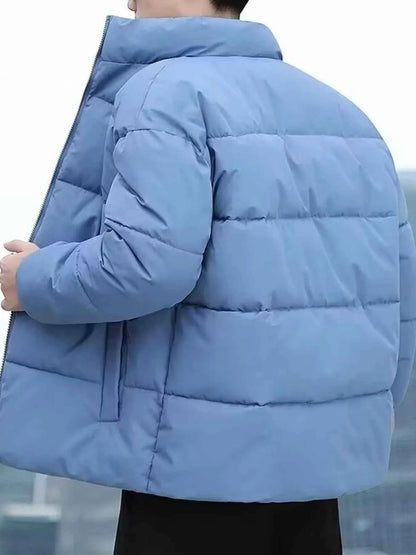 Mens Plus Size Quilted Zip Up Winter Coat - Free Shipping - aurelia-clothing-8955