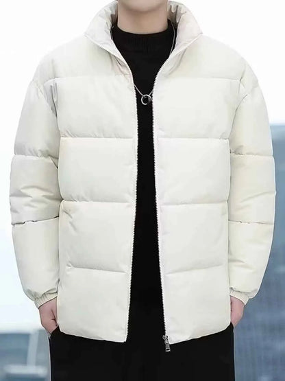Mens Plus Size Quilted Zip Up Winter Coat - Free Shipping - aurelia-clothing-8955
